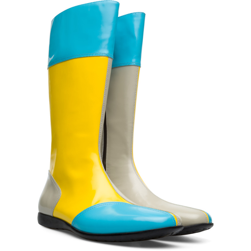 Camper Kiko Kostadinov - Botas Para Hombre - Beige, Amarillo, Azul, Talla 11, Piel Lisa