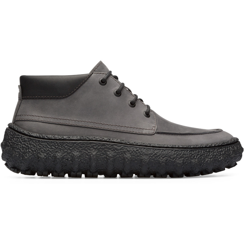 CAMPER Ground - Botines para Hombre - Gris,Negro, talla 39, Piel Vuelta/Piel Lisa