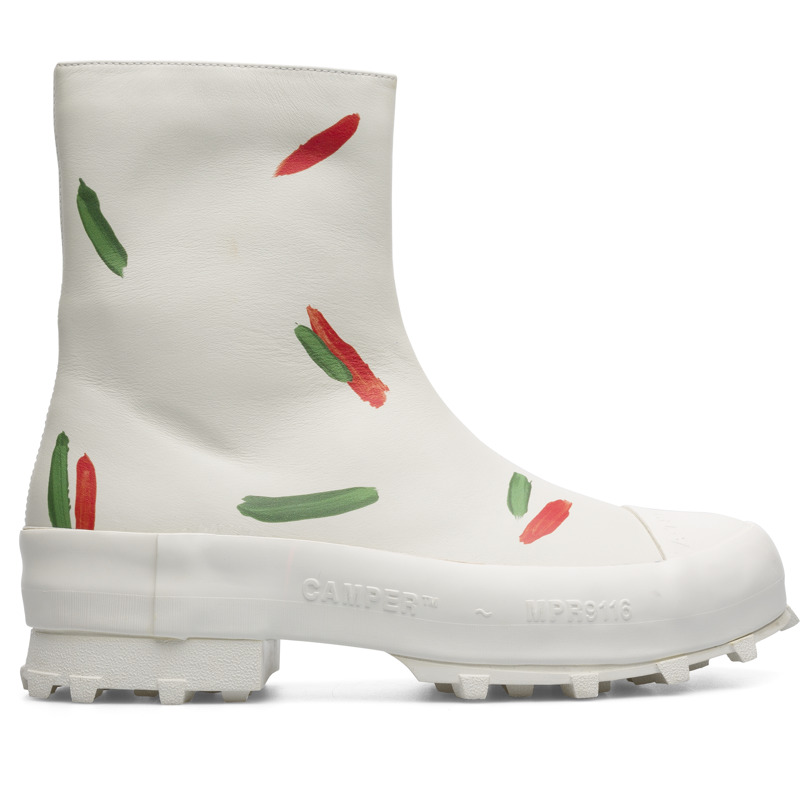 Camper Traktori - Ankle Boots For Men - White, Red, Green, Size 44, Smooth Leather