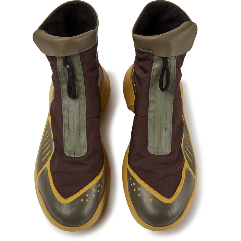 Camper Crclr - Ankle Boots For Men - Brown Gray, Brown, Yellow, Size 40, Cotton Fabric/Smooth Leather