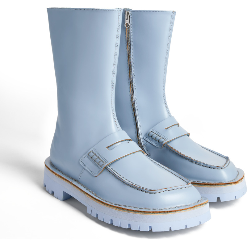 Camper Eki - Boots For Men - Blue, Size 40, Smooth Leather