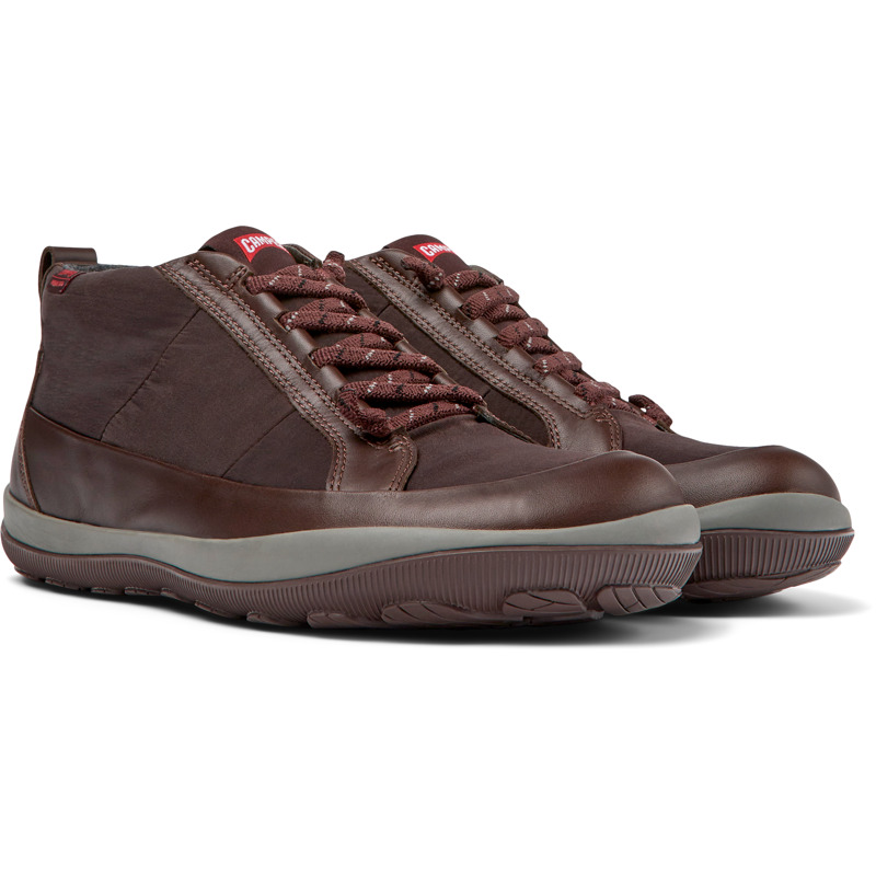 CAMPER Peu Pista PrimaLoft® - Ankle Boots For Men - Brown, Size 39, Cotton Fabric/Smooth Leather
