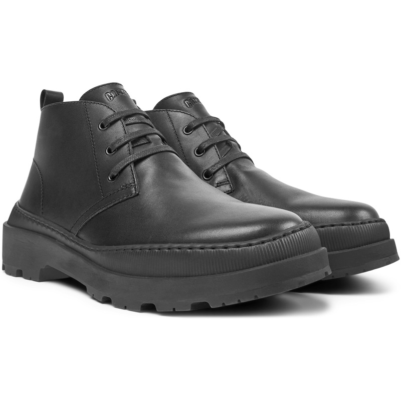 Camper Brutus Trek - Ankle Boots For Men - Black, Size 45, Smooth Leather