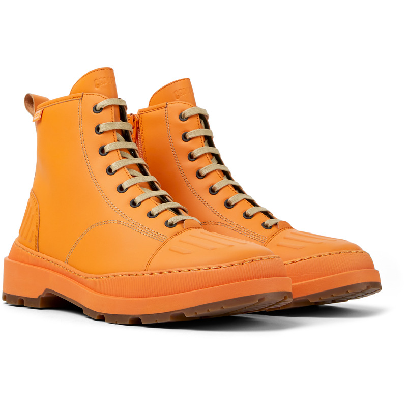 CAMPER Brutus Trek - Ankle Boots For Men - Orange, Size 43, Smooth Leather