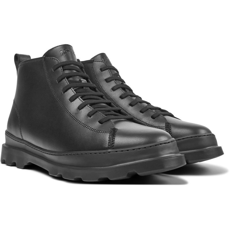 CAMPER Brutus - Ankle Boots For Men - Black, Size 12, Smooth Leather