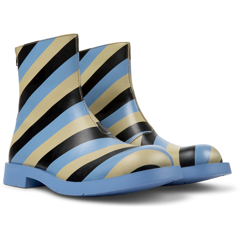 Camper Mil 1978 - Ankle Boots For Men - Beige, Blue, Black, Size 45, Smooth Leather