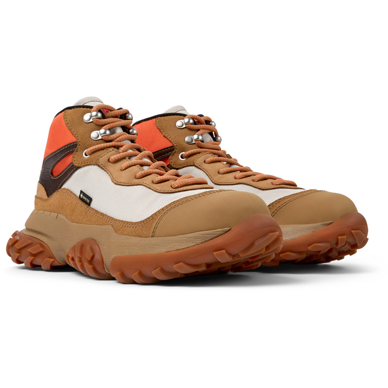 CAMPER Karst Trek - Sneakers Για Ανδρικα - Καφέ,Γκρι,Πορτοκαλί, Μέγεθος 44, Cotton Fabric