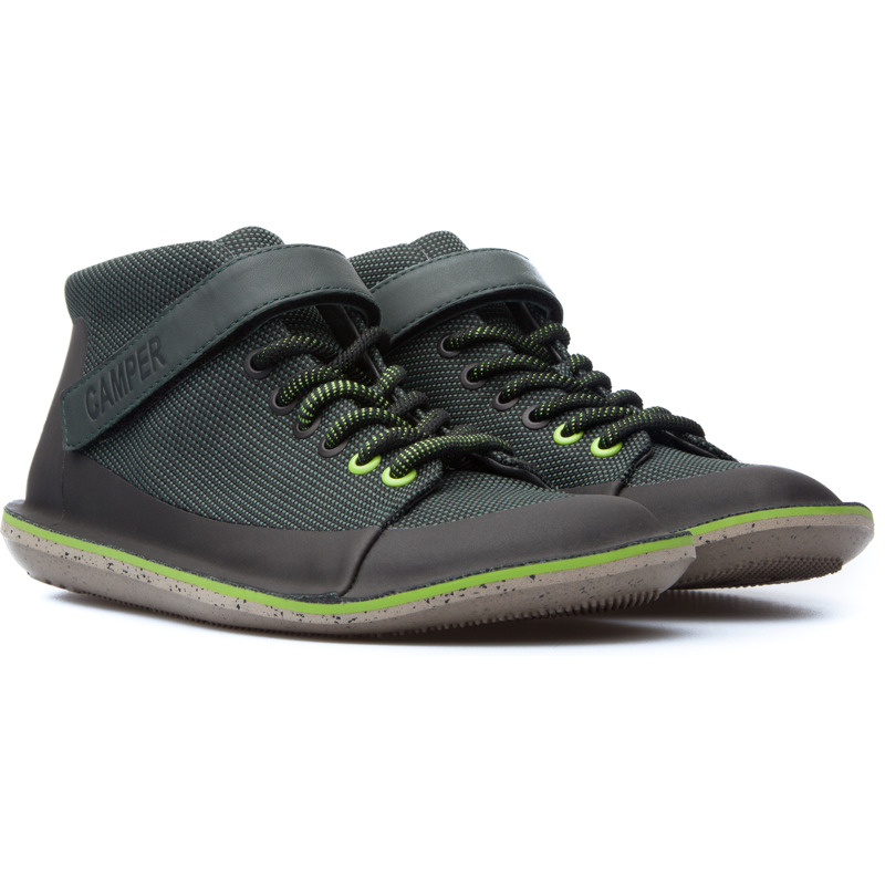 CAMPER Beetle - Ankle Boots For Women - Black,Green, Size 42, Cotton Fabric/Smooth Leather