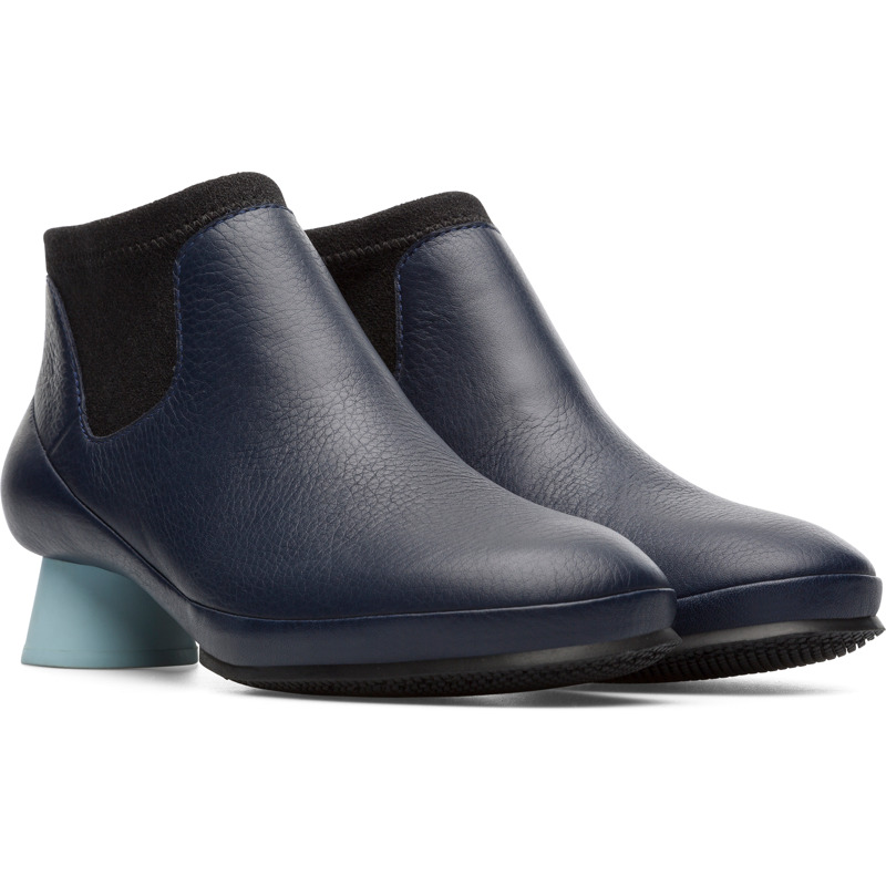 CAMPER Alright - Ankle Boots For Women - Blue,Black, Size 37, Smooth Leather/Cotton Fabric