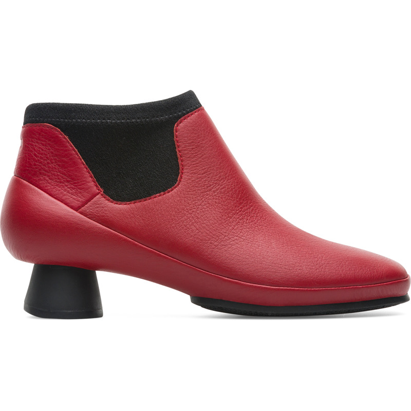 CAMPER Alright - Ankle Boots For Women - Red,Black, Size 35, Smooth Leather/Cotton Fabric