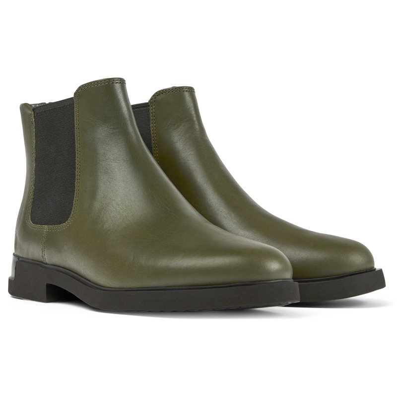 Camper Iman - Ankle Boots For Women - Green, Size 41, Smooth Leather