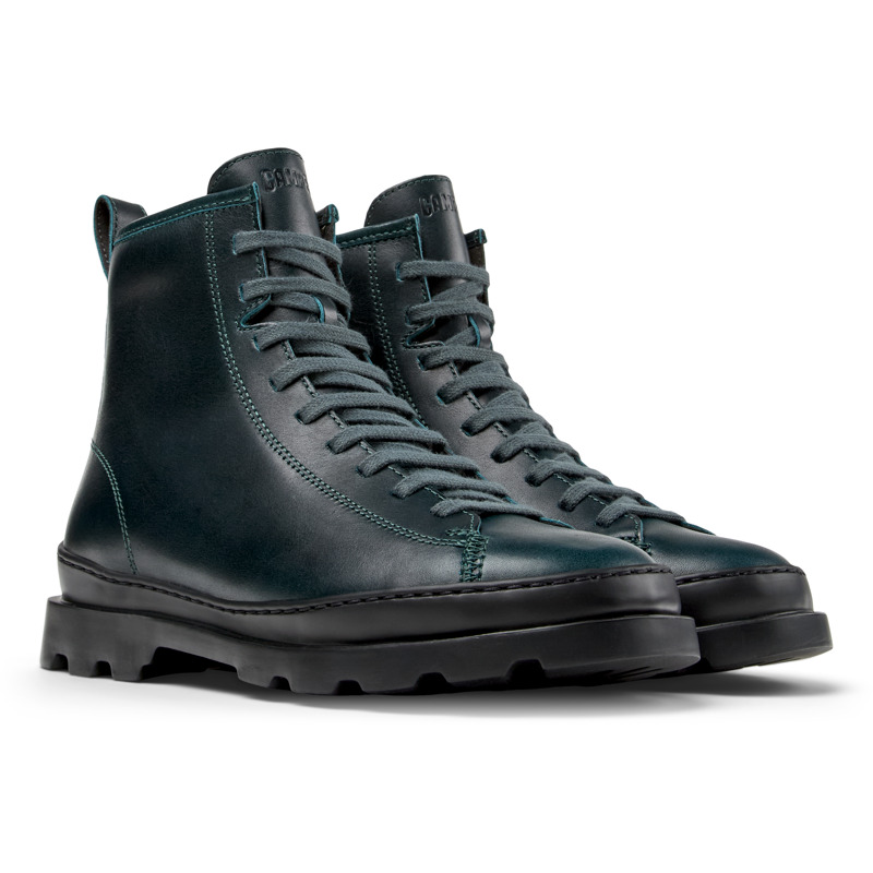 Camper Woman Ankle Boots Deep Teal Size 8 Leather In Green