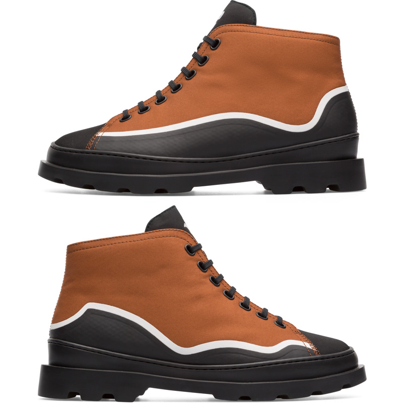 CAMPER Twins - Botines para Mujer - Marron,Negro,Blanco, talla 35, Textil/Piel Lisa