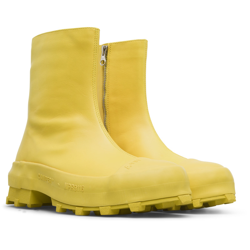Camper Traktori - Boots For Women - Yellow, Size 41, Smooth Leather