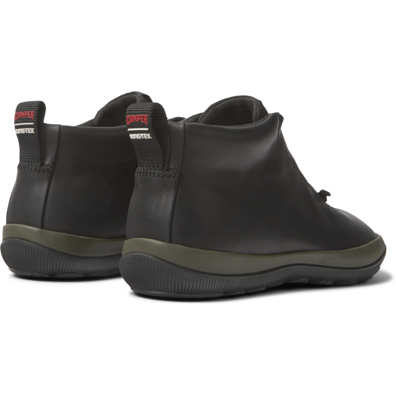 CAMPER Peu Pista - Ankle Boots For Women - Black, Size 38, Smooth Leather/Cotton Fabric