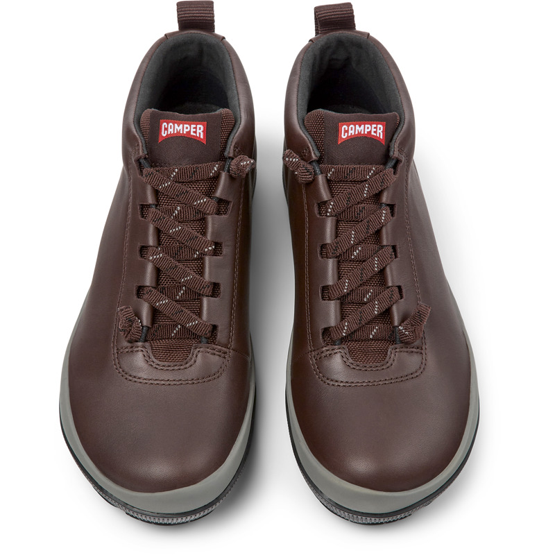 Camper Peu Pista Gore-Tex - Ankle Boots For Women - Burgundy, Size 40, Smooth Leather/Cotton Fabric