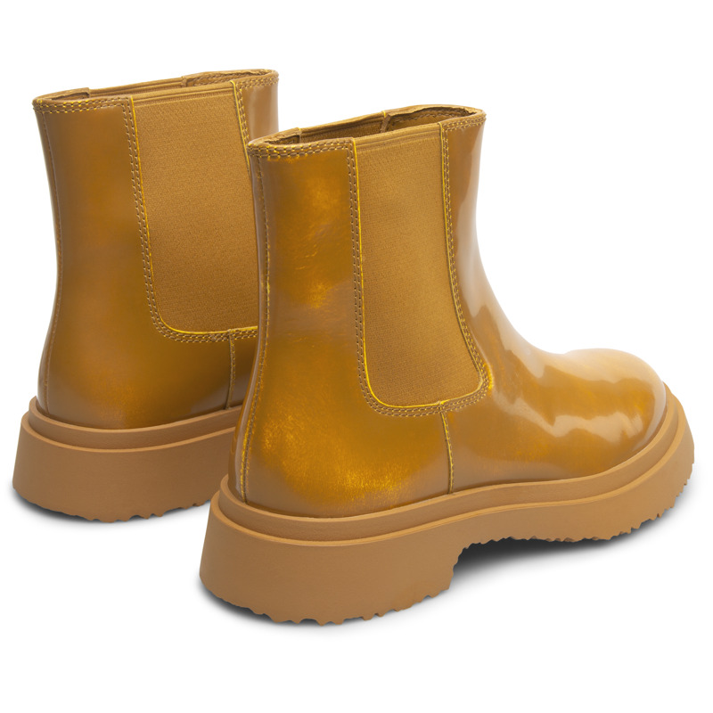Camper Walden - Ankle Boots For Women - Yellow, Size 41, Smooth Leather