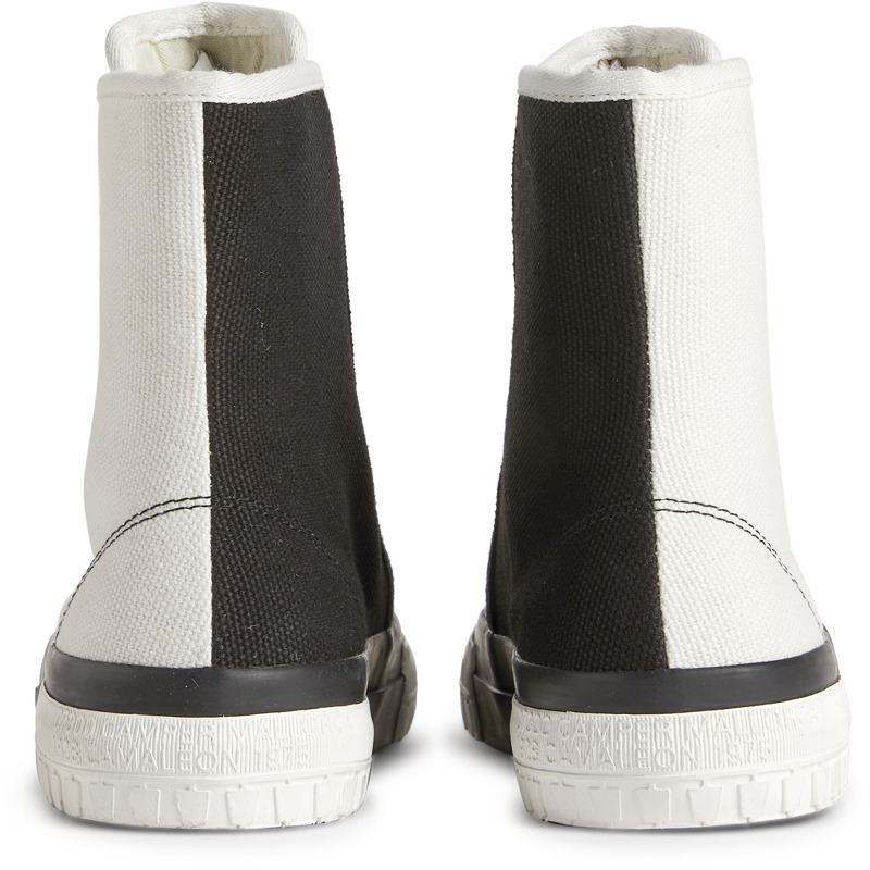 CAMPERLAB Twins - Ankle Boots For Women - White,Black, Size 38, Cotton Fabric