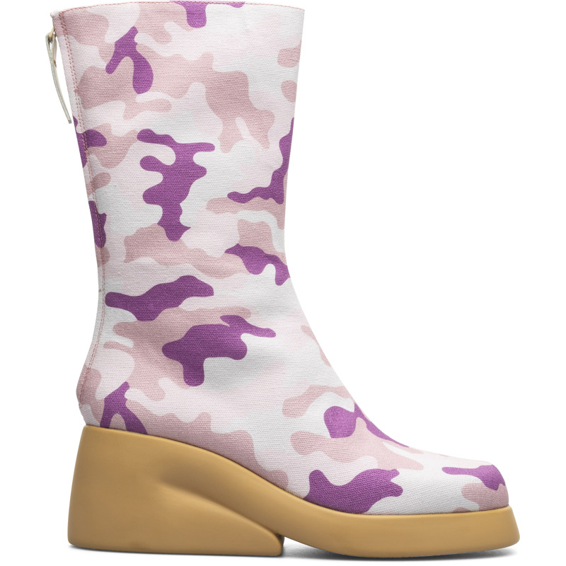 Camper Ssense & Petra Collins - Boots For Women - Pink, Purple, Beige, Size 38, Cotton Fabric