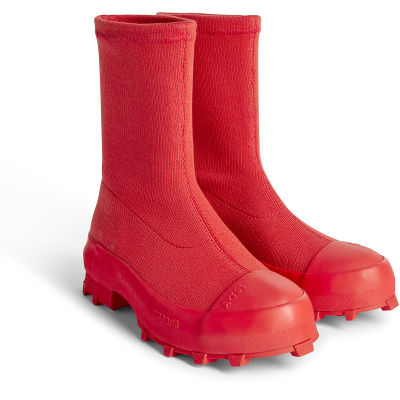 Camper Traktori - Boots For Women - Red, Size 36, Cotton Fabric