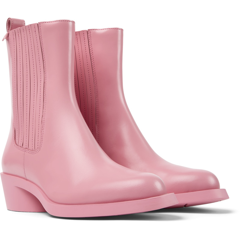 Camper Bonnie - Ankle Boots For Women - Pink, Size 37, Smooth Leather