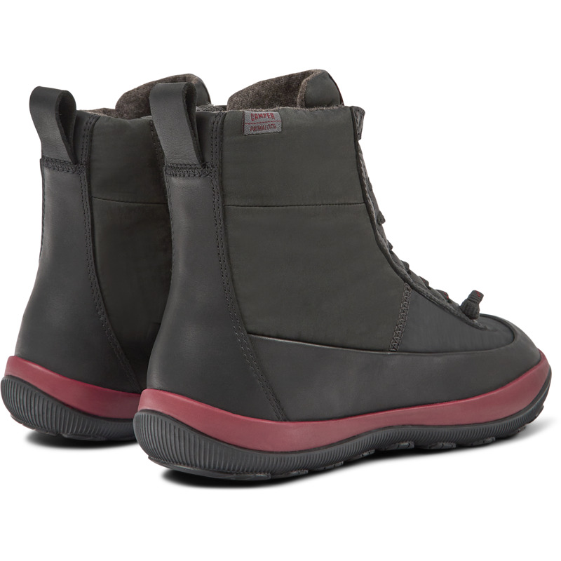 CAMPER Peu Pista - Boots For Women - Grey,Black, Size 35, Cotton Fabric/Smooth Leather