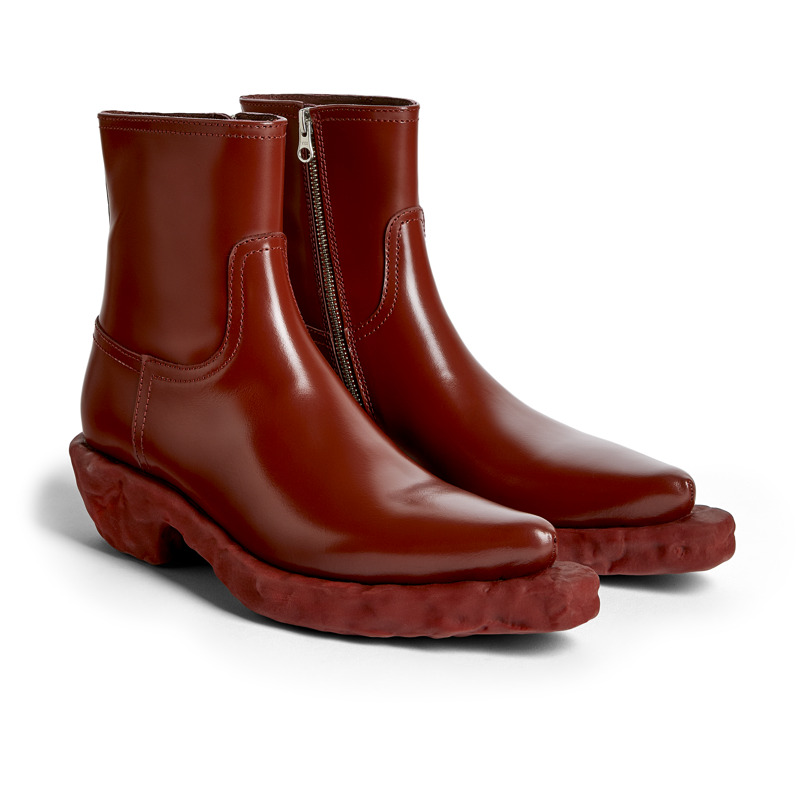 Camper Venga - Ankle Boots For Women - Burgundy, Size 37, Smooth Leather