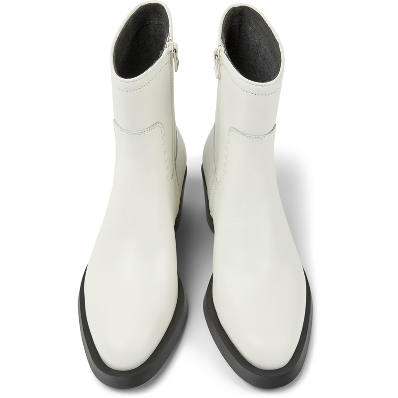 CAMPER Bonnie - Enkellaarzen Voor Dames - Wit, Maat 38, Smooth Leather