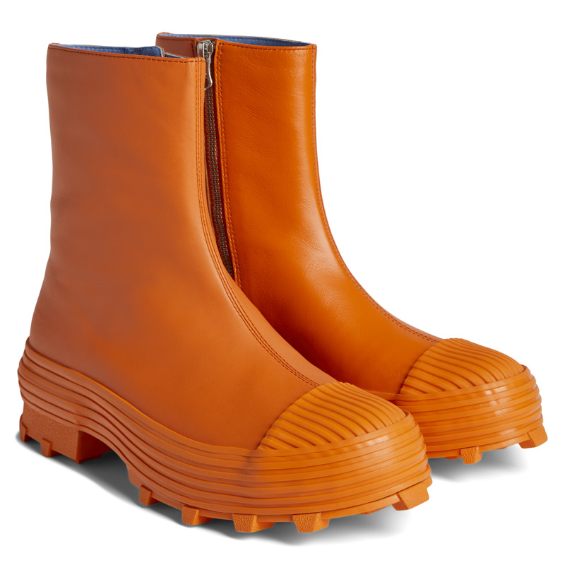 Camper Traktori - Boots For Women - Orange, Size 42, Smooth Leather
