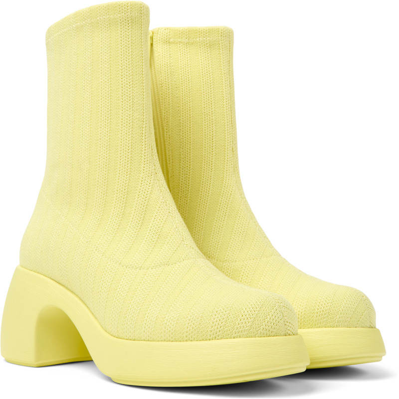 Camper Thelma Tencel® - Ankle Boots For Women - Yellow, Size 40, Cotton Fabric