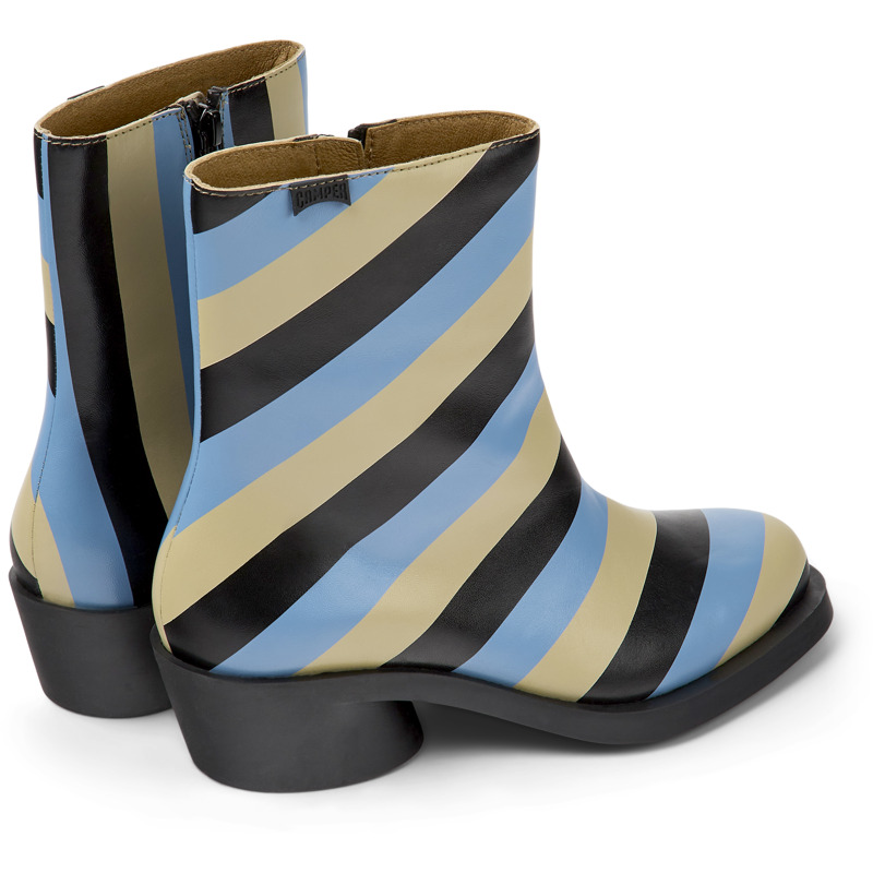 CAMPER Bonnie - Ankle Boots For Women - Beige,Blue,Black, Size 38, Smooth Leather