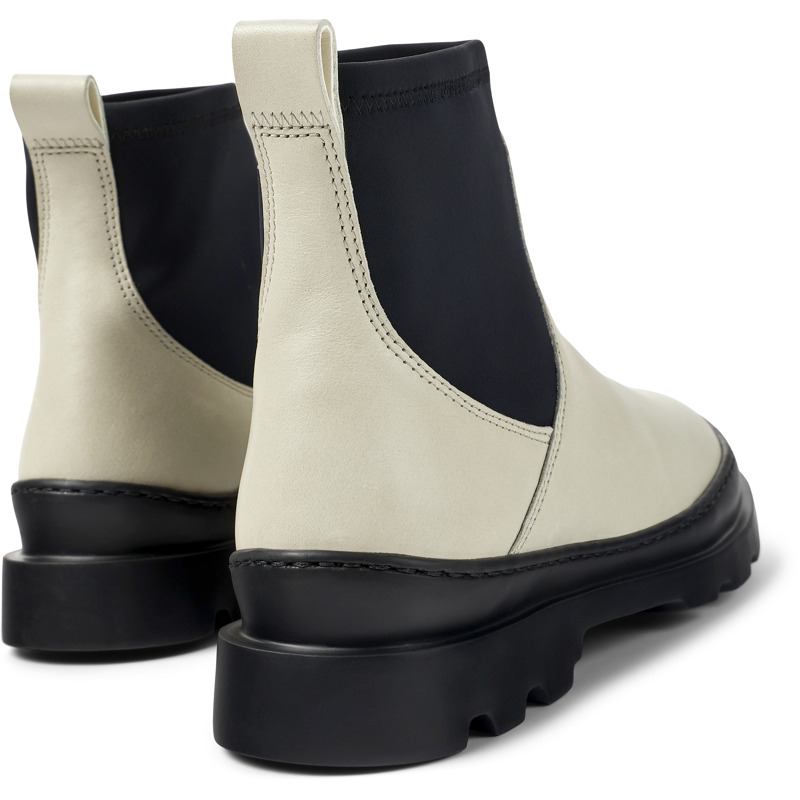 CAMPER Brutus - Ankle Boots For Women - Grey,Black, Size 38, Smooth Leather/Cotton Fabric