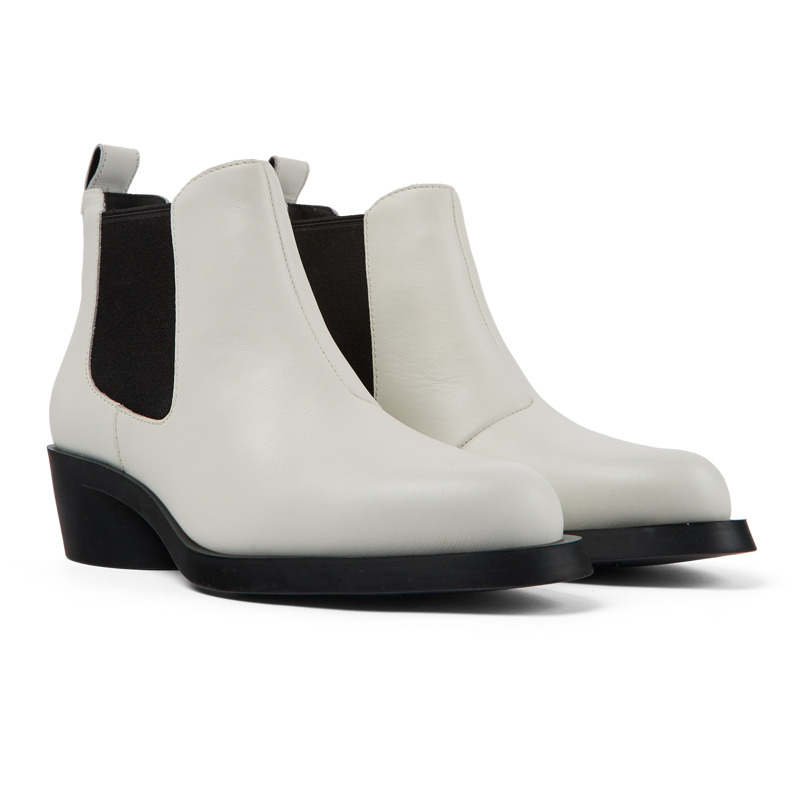 Camper Bonnie - Ankle Boots For Women - White, Size 36, Smooth Leather