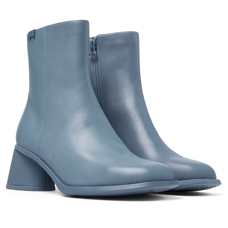 Camper Kiara 60mm Leather Boots In Grey