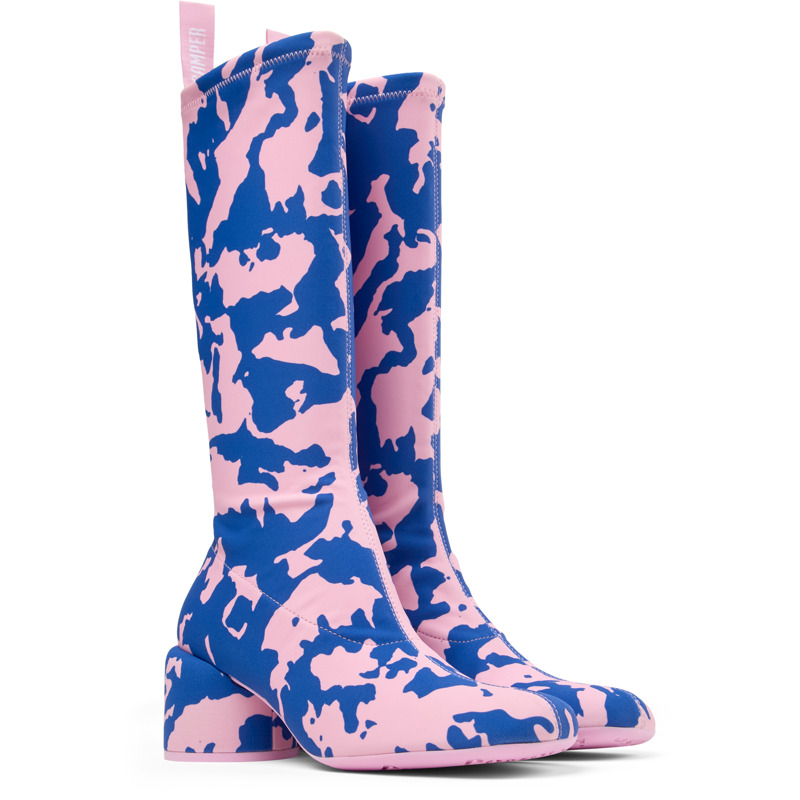 Camper Niki - Boots For Women - Pink, Blue, Size 41, Cotton Fabric
