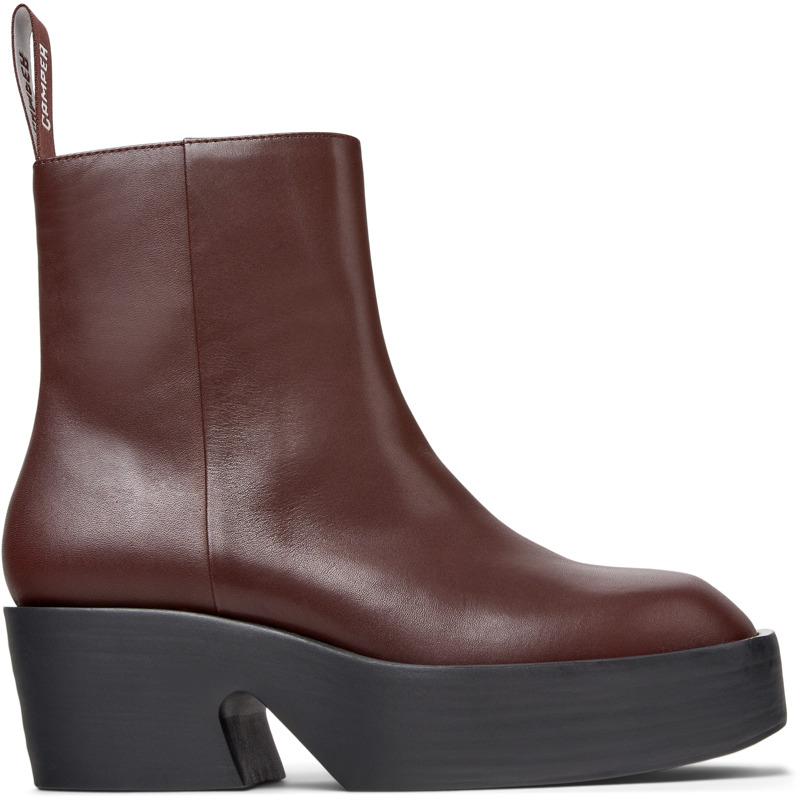 CAMPER Billie - Botines para Mujer - Burdeos, talla 38, Piel Lisa