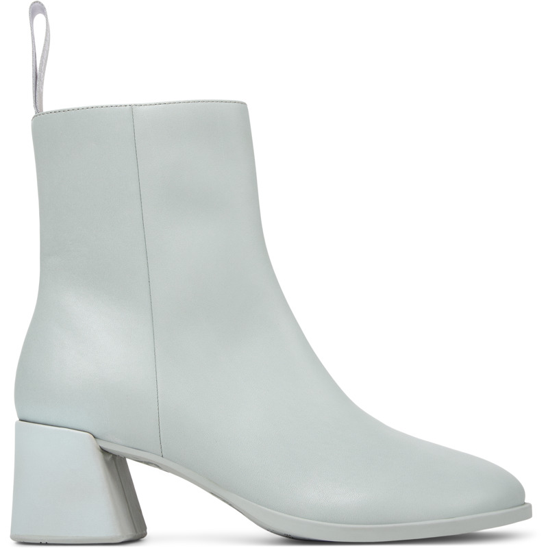Camper Leather Zip-fastening Block-heel Boots In Gray