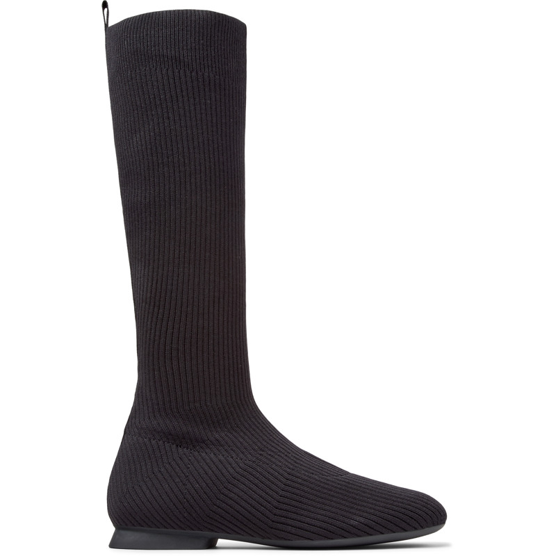 Camper Ribbed-knit Boots In Black