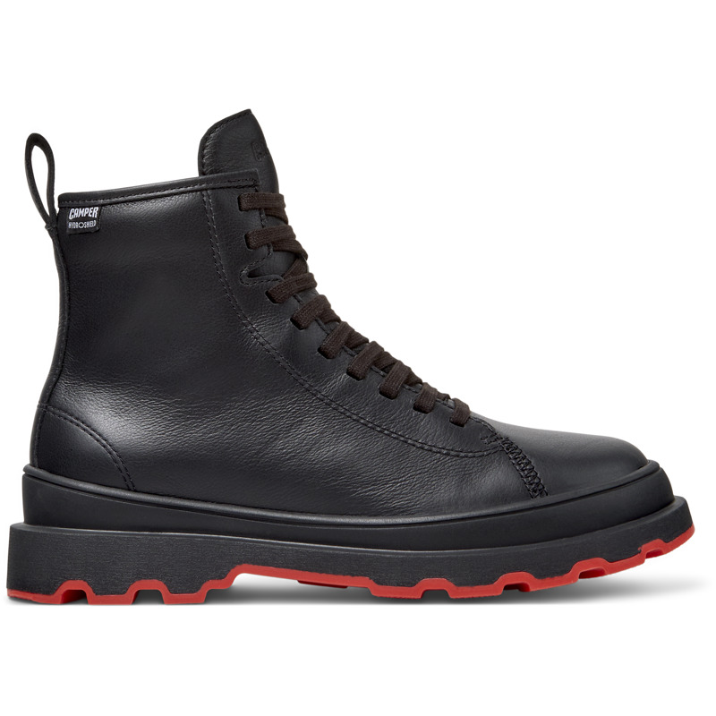 Camper Lace-up Leather Combat Boots In Black