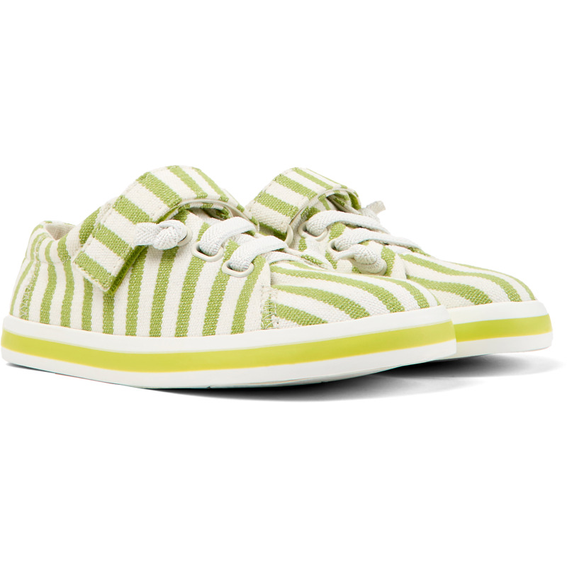 Camper Peu Rambla - Sneakers For Girls - Green, White, Size 26, Cotton Fabric
