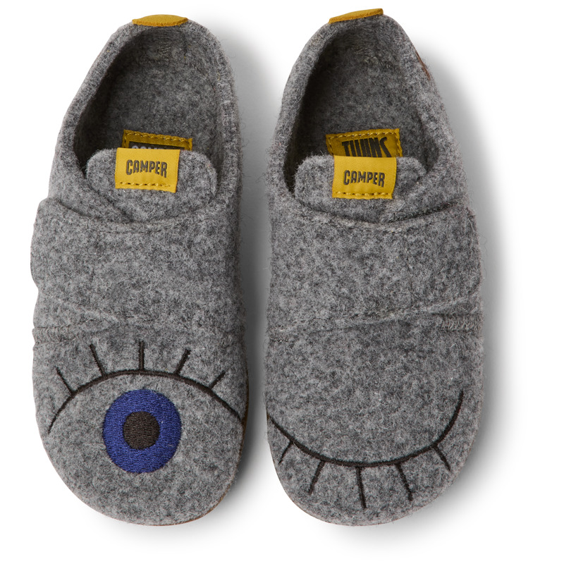 CAMPER Twins - Slippers For Girls - Grey, Size 8.5, Cotton Fabric