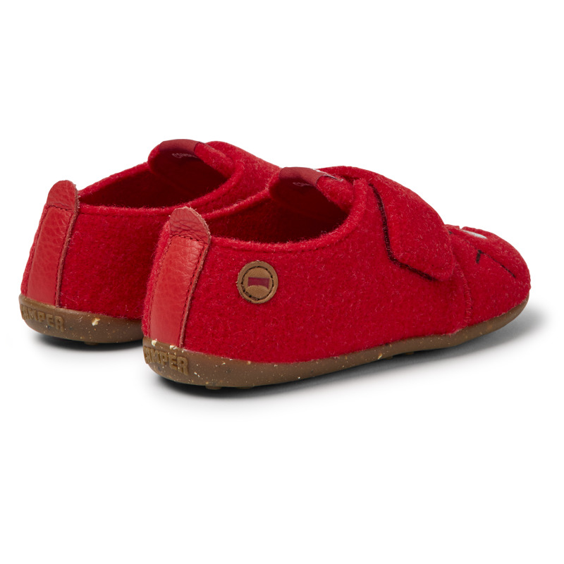 CAMPER Twins - Slippers For Girls - Red, Size 33, Cotton Fabric/Smooth Leather