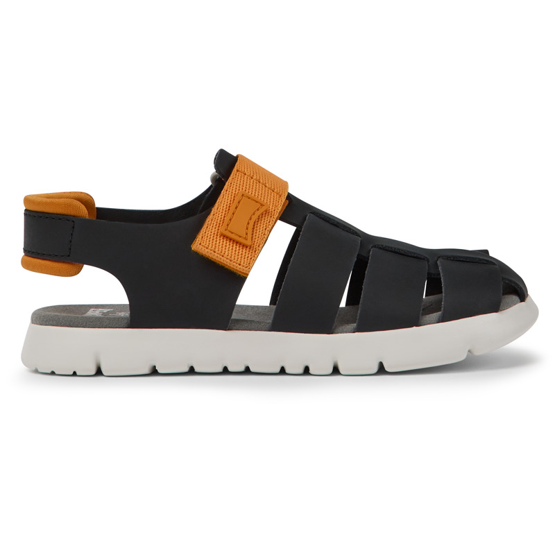 CAMPER Oruga - Sandalias para Niñas - Negro, talla 38, Piel Lisa/Textil