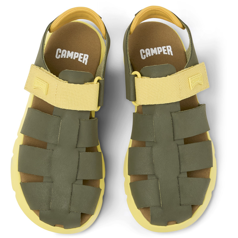Camper Oruga - Sandals For Unisex - Green, Size 29, Smooth Leather