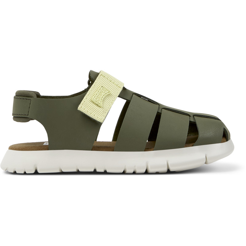 CAMPER Oruga - Sandalias para Niños - Verde, talla 32, Piel Lisa/Textil