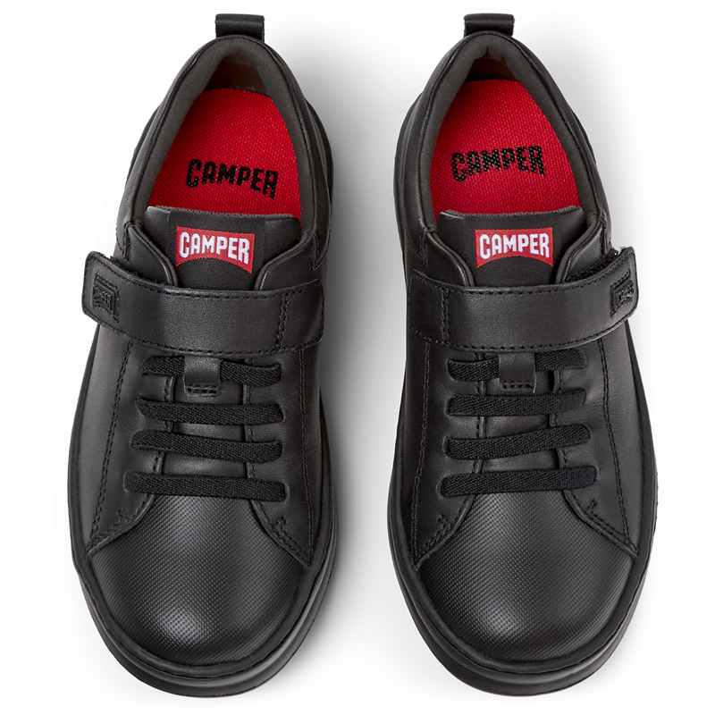 Camper Runner - Sneakers For Unisex - Black, Size 36, Smooth Leather/Cotton Fabric