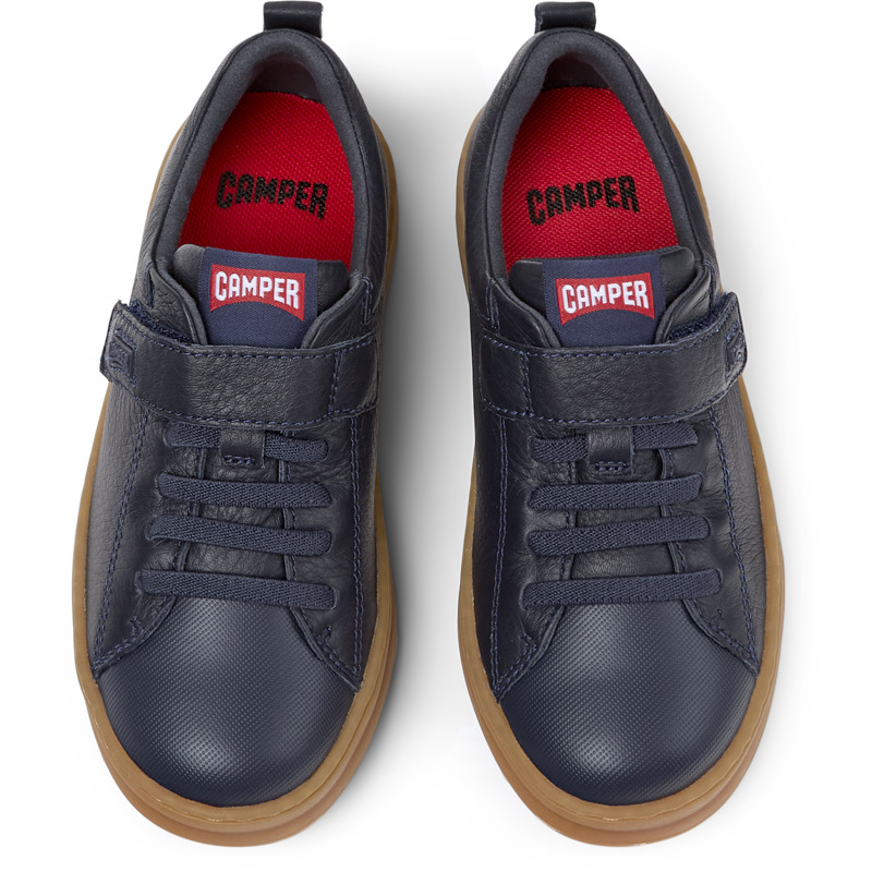 Camper Runner - Sneakers For Unisex - Blue, Size 27, Smooth Leather/Cotton Fabric