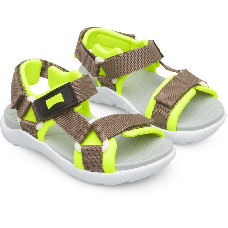 CAMPER Wous - Sandals For Girls - Grey,Yellow, Size 36, Cotton Fabric