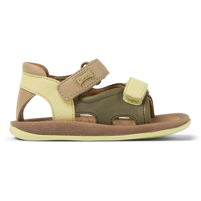 Camper Sandals For First Walkers In Green,yellow,beige