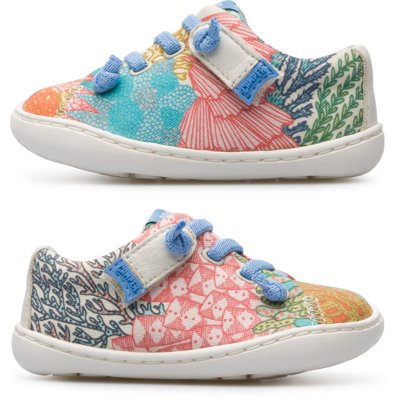 CAMPER Twins - Smart casual παπουτσια Για Firstwalkers - Ροζ,Μπλε,Κίτρινο, Μέγεθος 23, Cotton fabric/Smooth leather
